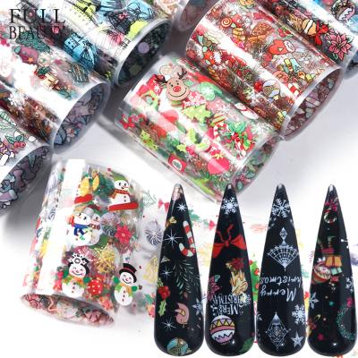 China Wholesale Waterproof+Eco-friendly Christmas Halloween Festival Designs Foil Nail Transfer Sticker Decals For Nail Art Decoration for sale