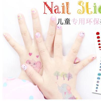 China Waterproof+Eco-friendly Kids Nail Sticker Nail Colorful Waterproof Products Custom Nail Sticker for sale