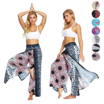 China Elasticity Women 2021 Running Gaiters To Loosen Bohemian Loose Bohemian Harem Pants Boho Aladdin Jumpsuit Wide Leg Yoga Dance Pants for sale