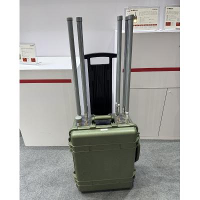 China 3KM Anti FPV Backpack Drone Jammer 1.5GHz 2.4GHz 5.8GHz Portable Frequency Jammer for sale