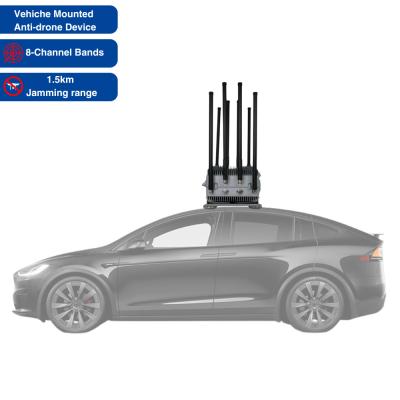 China Vehicle-Mounted Magnetic Drone Signal Interference Box 8-Channel Bands FPV Drone Jammer for sale