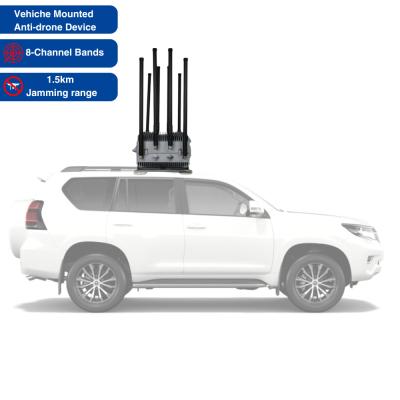 China 500-1500m Range Vehicle-Mounted Magnetic Drone Signal Jammer for Anti-FPV Defense for sale