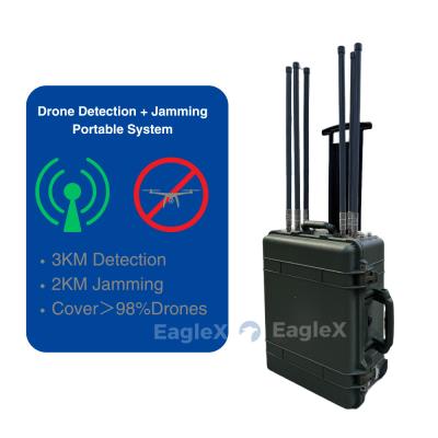 China 98% Drone Jammer Coverage 5.8 GHz 2KM FPV Jammer System with Up to 3 km Detection Distance for sale