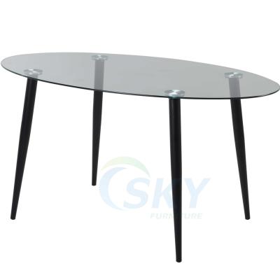 China SKY modern (height) dining table living room home furniture coffee table round bottom glass-metal adjustable top design small for sale