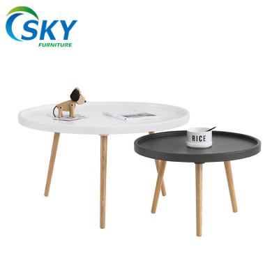 China Modern SKY round tray coffee table with beech wood legs for sale