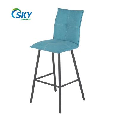 China Modern Mid Century NC Chair Velvet Bar Stool PU Fabric Retro Furniture Bar Chairs for sale