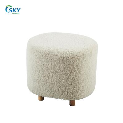 China SKY Wood Legs Adjustable (Height) Upholstered Velvet Home Boucle White Modern Teddy Fabric Sofa Accent Chairs for sale