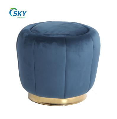 China SKY Modern Design Smart Round Petal Shaped Velvet Ottoman for sale