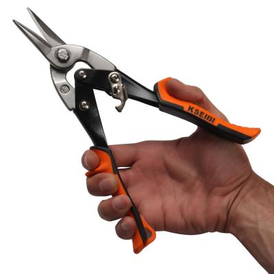 China KSEIBI Right Hand Aviation Tin Snip Scissors For Cutting Premium Steel CR-V Material Material for sale