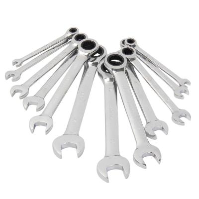 China 72-Tooth Ratchet Ring Combination Spanner Wrench Ratchet Ring 24pcs Set Ring & Open End Car Repair Metric & Inch SAE for sale