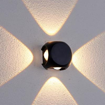 China Modern 4 Lamp Black Aluminum Decorate Wall Sconce Through The Wall 4W LED Acrylic Wall Lamp On Indoor Wall for sale