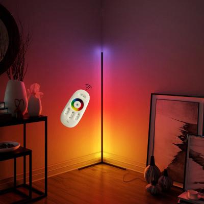 China Modern Indoor Modern RGB LED Wall Corner Floor Lamp APP with Remote Music Control Night Light for Bedroom Home Decoration for sale