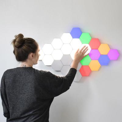 China 5colors 6pcs/set Creative DIY Quantum Hexagon Touch Sensor Novelty Light Creative Decoration 6pcs/set DIY Quantum Led Night Light for sale