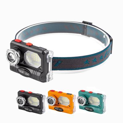 China New Camping Waterproof Head Light With USB Smart Sensor Rechargeable COB Mini Led Head Lamp for sale