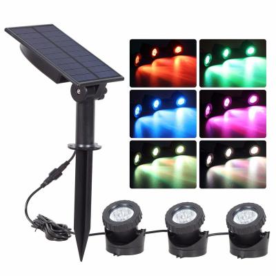 China Solar Outdoor Colorful Landscape Light Gradient Pool Yard Lamp Garden Lawn Underwater Light for sale