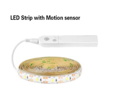 China Warehouse LED Cabinet Light Strip DC 5V USB Cable or AAA Cabinet Lamp Strip Battery Operated PIR Sensor Motion Detection Kitchen Bed Stairs for sale