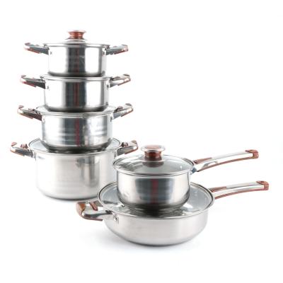 China Yuantai OEM/ODM 410 Stainless Steel Sustainable 6 Pcs High Quality Cookware Sets Pot Sets for sale