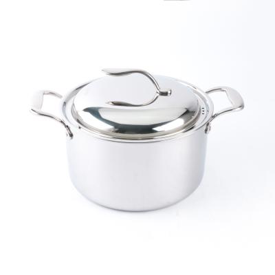 China Sustainable OEM / ODM 304 stainless steel with steel lid and handles steel cookware soup pot for sale