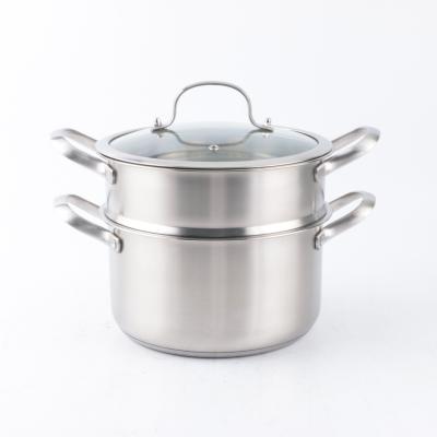 China Durable OEM/ODM 304 stainless steel with double handles cookware metal soup steamers pot boilers for sale