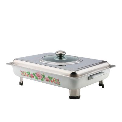 China Hot Selling Yuantai OEM/ODM Stainless Steel Rectangle Chafing Dishes Shake Tray Serving Platon de frotamiento for sale