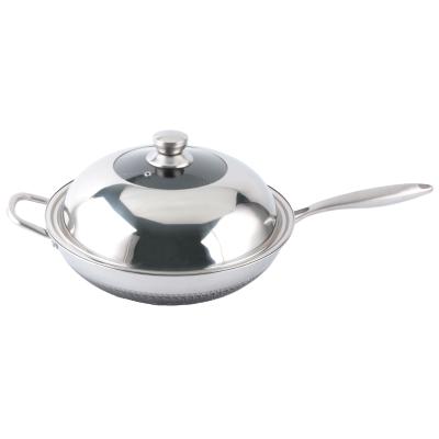 China Durable High Quality Yuantai OEM/ODM 304 Stainless Steel With Cover Compound Combo Steel Wok for sale