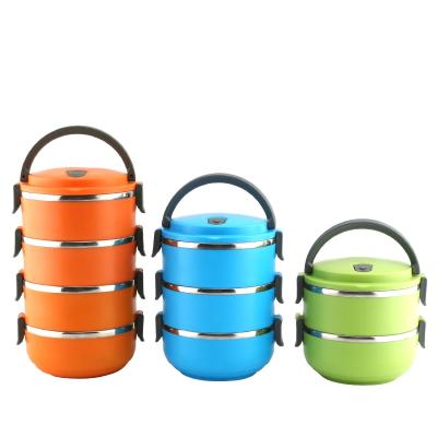 China High Quality Europe\North America Stainless Steel 4 Layers Lunch Box Food Carrier Take Away Food Packing Lunch Box for sale