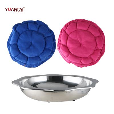 China Luxury 304 Stainless Steel Cat Bowl Pet Bowl Foot Pad Non-slip Cooling Pet Bed With Electric for sale