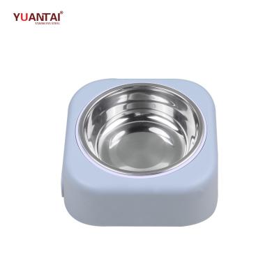 China Automatic hot sale 14cm single bowl stainless steel shallow mouth pet slanted stainless steel basin for sale