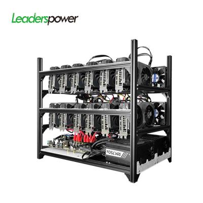 China With AMD RX 6600 6700 fan PSU. 2000w 8 gpu machine frame installation case 6800 xt 12 gpu motherboard server chassis for sale