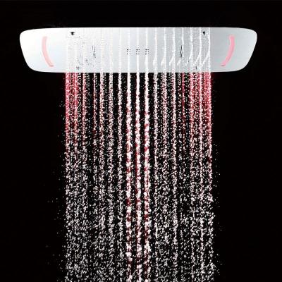 China No Needless 680*430mm Stainless Steel Hot Selling Shower Head With Light Water Saving Led Overhead Rain Shower for sale