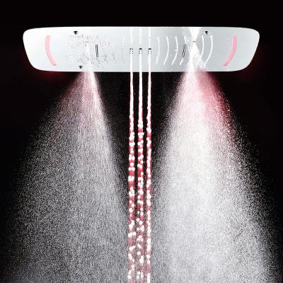 China Without Sliding Bar Small Luxury Concealed Led Shower Set Hot And Cold Rain Shower And Waterfall Dual Mixer Multi Spray Shower for sale