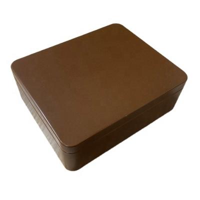 China Recycled materials * wholesale metal color for sweet chocolate candy box tin box packaging with rectangle and brown for sale