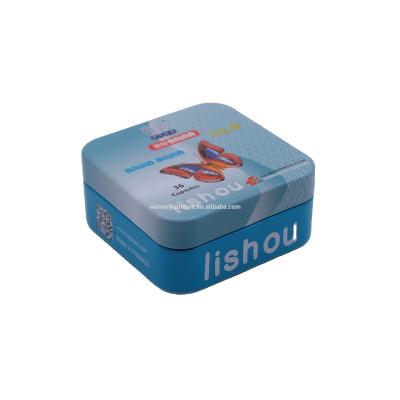 China Selling gum logo chocolate tin candy box recyclable custom mint medicine embossed box square packing boxes cajas de metalicas for sale