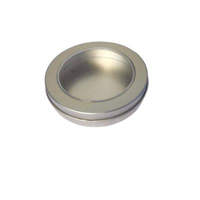 China Factory Wholesale Custom Recyclable Promotion Metal Round Tin With Window Tins Boxes for sale