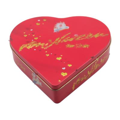 China Recycled materials welcome whole sale custom logo hojalata love heart shape gift box box chocolate soft box cajas tin packaging boxes for sale