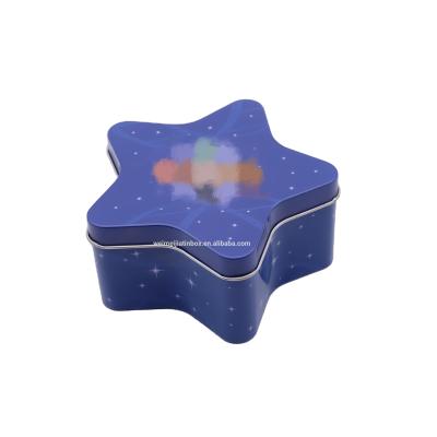 China Recycled Materials Star Shape Festival Gift Biscuit Chocolate Candy Senorita Cake Tin Customized Packaging Box for sale