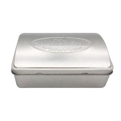 China Wholesale Packaging Industry Food Grade Tins Arched Rectangular Tin Box for sale