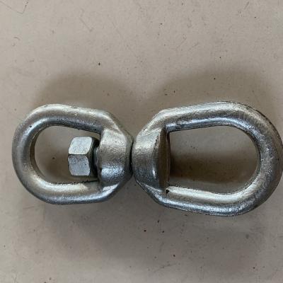 China Chain Wire Rope Fittings G402 Double Eye Swivel Carbon Steel Swivel Ring for sale