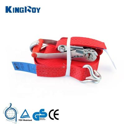 China Polyester KingRoy Ratchet Strap 5t Belts Transport Tow Truck Straps With Ratchet Tie Down for sale