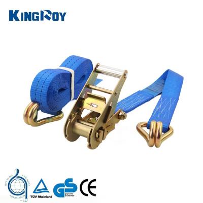 China KingRoy Ratchet Buckle KingRoy 35mm Polyester Blue Tie Down 3t 1.5 Inch Cargo Ratchet Straps for sale