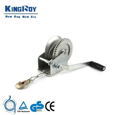 China Towing & KingRoy 1600lbs small crank lifting portable winch, safety hand winch, boat trailer winch for sale