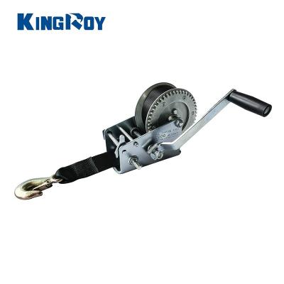 China 2000 Lbs Multipurpose 900 Kg Small Portable Hand Manual Lashing Winch With 50mm Webbing Strap 10m for sale