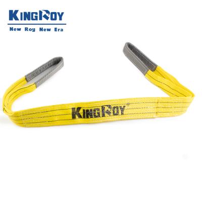 China KingRoy 6:1/7:1 Yellow Flat Eye Type 3ton Polyester Webbing Lifting Sling Belt With CE And GS Certificate Flat for sale