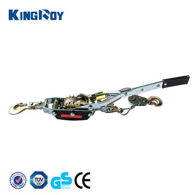 China Kingroy 4 Ton Three Steel Hooks Double Speed ​​Steel Cable Hand Come Along Winches For Pulling for sale