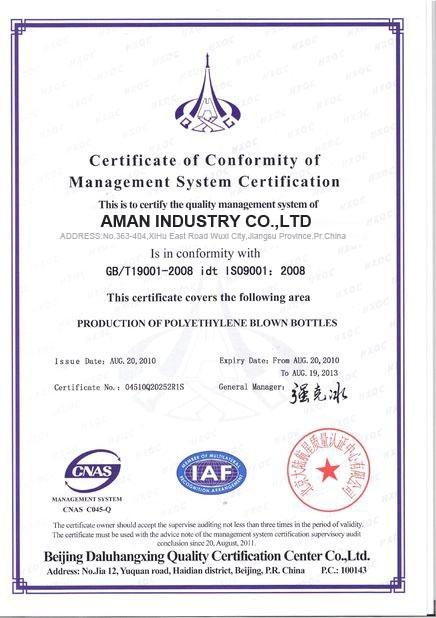 Management System Certification - AMAN INDUSTRY CO.,LTD