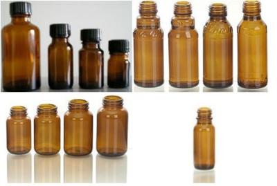 China Custom Clear / Amber, Medical, Pharmaceutical Screw Glass Bottles AM-MGB for sale