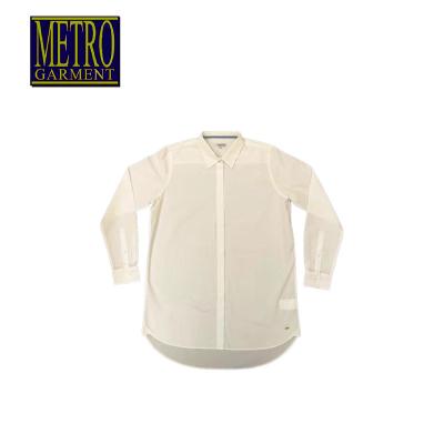 China Sustainable Plain White Cotton 100% Long Sleeve Men's Shirts for sale