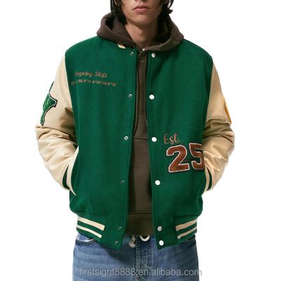 China OEM Patch Chenille Embroidery Leather Sleeve Baseball Letterman College QUICK DRY Custom Jacket For Men for sale