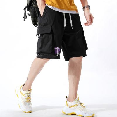 China Custom Wholesale Anti-Wrinkle Mens Summer Casual Elastic Waist Nylon Cargo Shorts for sale