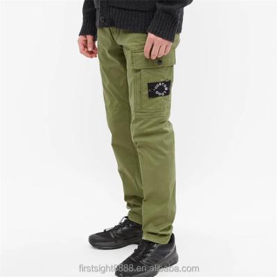 China Custom Anti-Wrinkle Patch Logo 100% Cotton 6 Pockets Twill Cargo Utility Pants For Men for sale